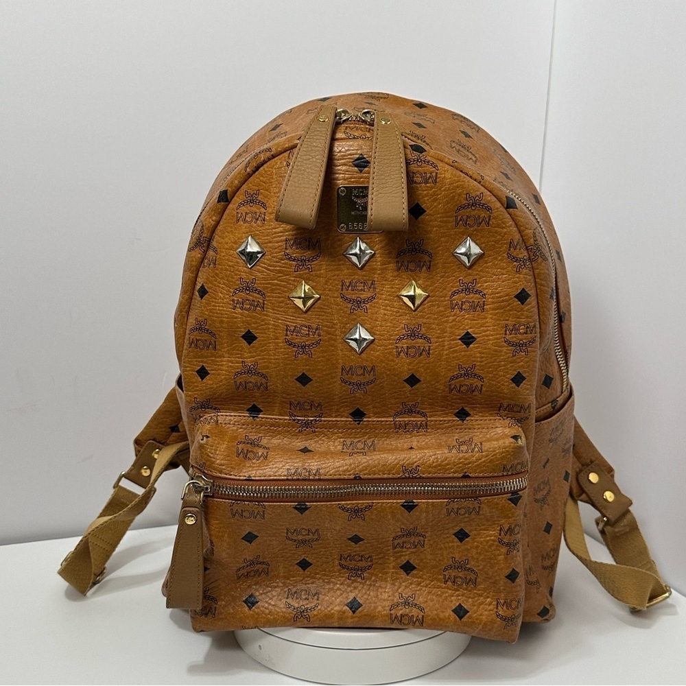Authentic Mcm Stark Studded Backpack